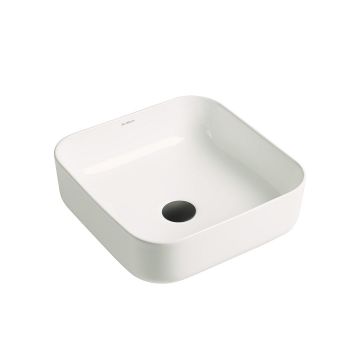 Lavoar de baie Yashin, pe blat, din ceramica sanitara, 38.5 cm, alb lucios, Elysium Lavoar de baie Yashin, pe blat, din ceramica sanitara, 38.5 cm, alb lucios, Elysium