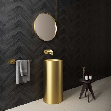 Lavoar freestanding Eima, 40 cm, rotund, otel inoxidabil, auriu, Elysium Lavoar freestanding Eima, 40 cm, rotund, otel inoxidabil, auriu, Elysium